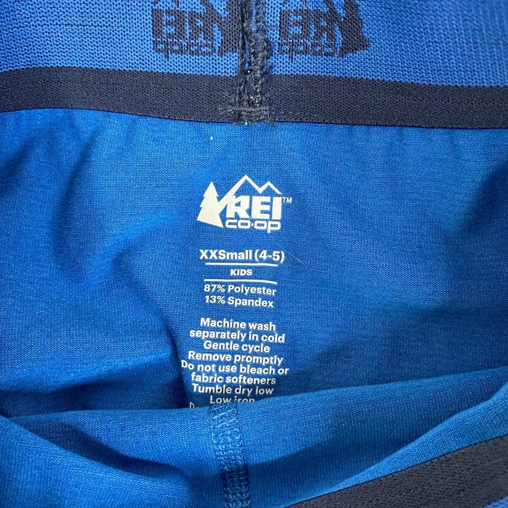 REI Co-op Kids XXSmall 4-5 Blue Base Layer Bottoms Leggings Performance Tights